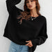 Color-Autumn Winter Long Sleeve round Neck Knitted Loose Split Pullover Women-Fancey Boutique