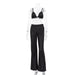 Color-Glitter Camisole Slim Straight High Waisted Trousers Flash Coat Nightclub Suit-Fancey Boutique