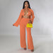 Color-Women Clothing Long-Sleeved Bikini Wide-Leg Pants Solid Color Casual Set-Fancey Boutique