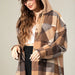 Color-Women Autumn Winter Plaid Shirt Button Down Jacket Coat Plaid Shacket Jacket Clothing with Pocket Cozy Long Sleeve Casual Boyfriend Shirt-Fancey Boutique