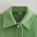 Color-Summer Green Collared Long Sleeve Single-Breasted Pocket Soft Jacket-Fancey Boutique