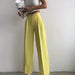 Color-Summer Women Clothing Solid Color Work Pant Elastic Waist Casual Trousers-Fancey Boutique