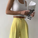 Color-Summer Women Clothing Solid Color Work Pant Elastic Waist Casual Trousers-Fancey Boutique