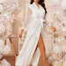Color-Sexy Underwear Artificial Silk Spring/Summer Pajamas Satin Wedding Nightgown Lace Extended Morning Gowns Homewear-Fancey Boutique