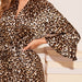 Color-Leopard Print [Outerwear Gown Belt Bra Shorts]]-Summer Sexy Pajamas Home Wear Striped Robe Artificial Silk Leopard Printing Bathrobe Outerwear Gown Three-Point Suit-Fancey Boutique