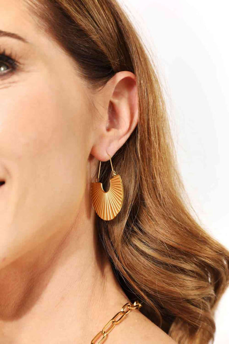 Color-One Size-Adored Ribbed Stainless Steel Earrings-Fancey Boutique