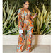 Color-Sexy Mesh See-through Printed Long Sleeve Three-Piece Suit Women Clothing-Fancey Boutique