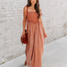 Color-Ladies Summer Sling Smocking Loose Thin Sunken Stripe Wash Wide Leg Side Pocket Jumpsuit-Fancey Boutique