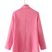 Color-Spring Autumn Oblique Buckle Multi-Button Irregular Asymmetric Pink Blazer Women Sweet Loose Top-Fancey Boutique