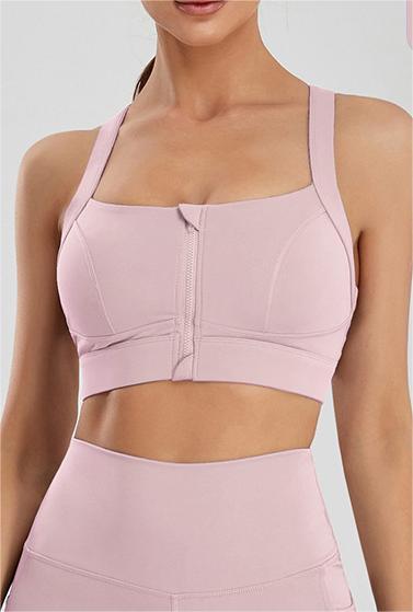 Color-Plus Size Sports Bra Women Fitness Running High Shockproof Yoga Clothes Big Chest Show Small Beauty Back Zipper Bra-Fancey Boutique