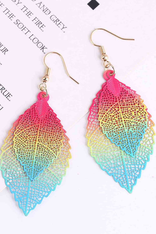 Color-Leaf Shape Dangle Earrings-Fancey Boutique