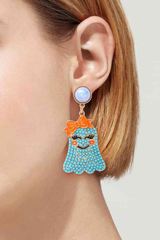 Color-Smiling Ghost Shape Synthetic Pearl Earrings-Fancey Boutique