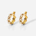 Color-One Size-Pearl Rhinestone C-Hoop Earrings-Fancey Boutique