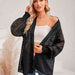 Color-Lantern Sleeve Open Front Sheer Cardigan-Fancey Boutique