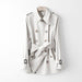 Color-Stone White-Element Trench Coat for Women Mid Length Fried Street Small British Spring Autumn Coat Women-Fancey Boutique