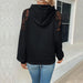 Color-Fall Women Wear Long Sleeve Hooded Black Sweater-Fancey Boutique