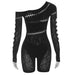 Color-Black-Summer Women Clothing Sexy Cutout Skinny Knit See through High Waist Casual Romper for Women-Fancey Boutique