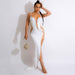 Color-Sexy See Through Rhinestone Strap Dress-Fancey Boutique