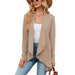 Color-Khaki-Autumn Winter Long Sleeve Solid Color Loose Cardigan Top Women Knitting Coat-Fancey Boutique