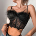 Color-Sexy French Lace Boning Corset Light Luxury Feather Tassel Sexy Vest-Fancey Boutique