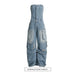 Color-light blue-Summer Multi Pocket Ripped Waist Slimming Sexy Tube Top Tooling Denim Jumpsuit Women-Fancey Boutique