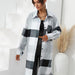 Color-Women Clothing Autumn Winter Plaid Single Breasted Long Trench Coat-Fancey Boutique