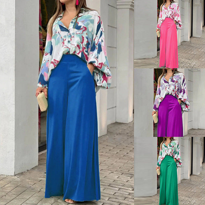 Color-Women Clothing Summer Floral Print Shirt Two Piece Set Elegant Casual Set-Fancey Boutique