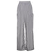 Color-Gray-Women Clothing Summer Street Ribbon Elastic High Waist Pocket Wide Leg Casual Pants-Fancey Boutique