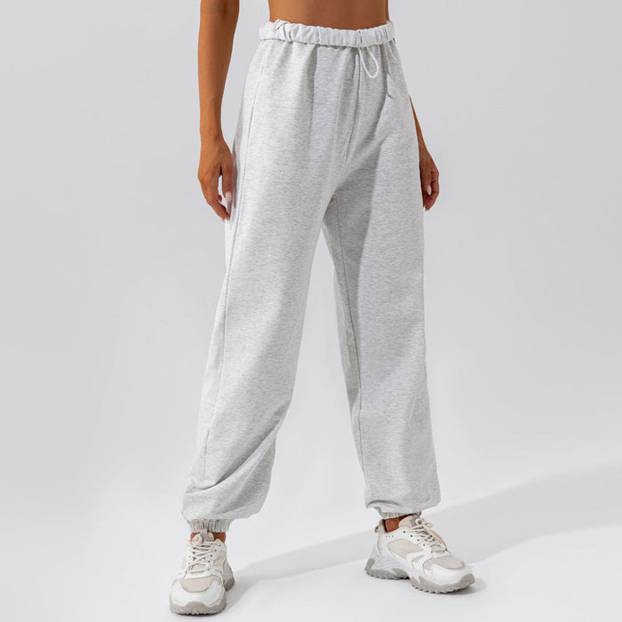 Color-Heather Grey-Spring Summer Girdle Loose Track Sweatpants Women Outdoor Dance Casual Trousers Office All Matching Straight Sweatpants Women-Fancey Boutique