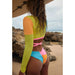 Color-High Waist Bikini Sexy Ruffles Swimsuit Swimwear-Fancey Boutique
