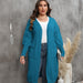 Color-Women Coat plus Size Women Clothes Loose Mid Length Woven Sweater Double Pocket Lantern Sleeve Sweater Cardigan-Fancey Boutique