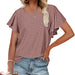 Color-Hummus-Women Clothing Summer Women T-shirt Ruffle Sleeve Casual Top-Fancey Boutique