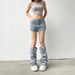 Color-Ripped Beggar Wandering Ripped Frayed Design High Waist Jeans Sexy Thin Looking Cool Super Short Shorts-Fancey Boutique