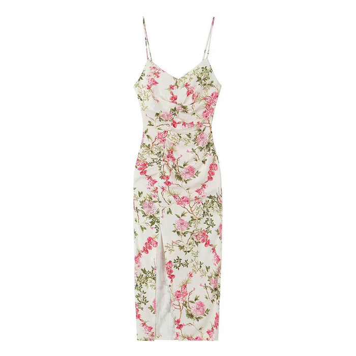 Color-Multi-Summer Women Clothing Floral Print Midi Dress-Fancey Boutique