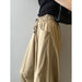Color-Khaki-Retro Wide Leg Cropped Pants for Women Autumn Trousers Pleated Slimming Trousers-Fancey Boutique