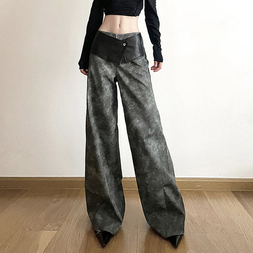 Color-Autumn Winter Women Clothing Street High Waist Loose Wide Leg Pants Women-Fancey Boutique