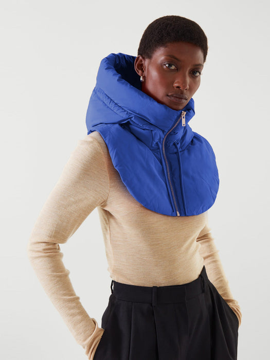 Color-Blue-Autumn Winter Women Clothing All Match Clothes Accessories Hooded Detachable Collar Vest-Fancey Boutique