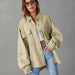 Color-Apricot and khaki-Casual Denim Jacket Autumn Washed Solid Color Mid Length Jacket-Fancey Boutique