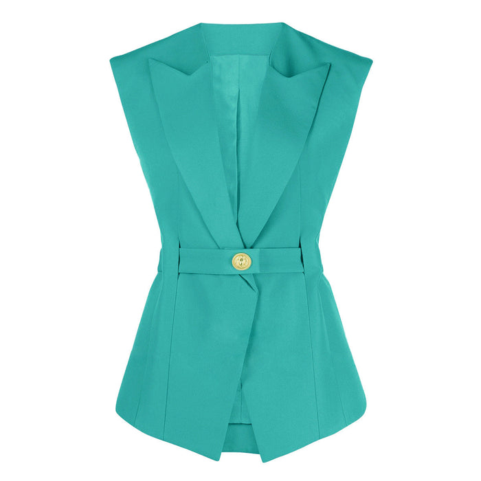 Color-Summer High End Belt Sleeveless Slim Fit Office Women Business Vest for Women-Fancey Boutique