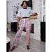 Color-Pajamas Women Spring Short Sleeved Cropped Outfit Trousers Homewear Suit-Fancey Boutique