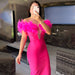 Color-Women Clothing Feather Diamond Bandage Dress Party Elegant Lady Of Note Elegant Dress Dress-Fancey Boutique