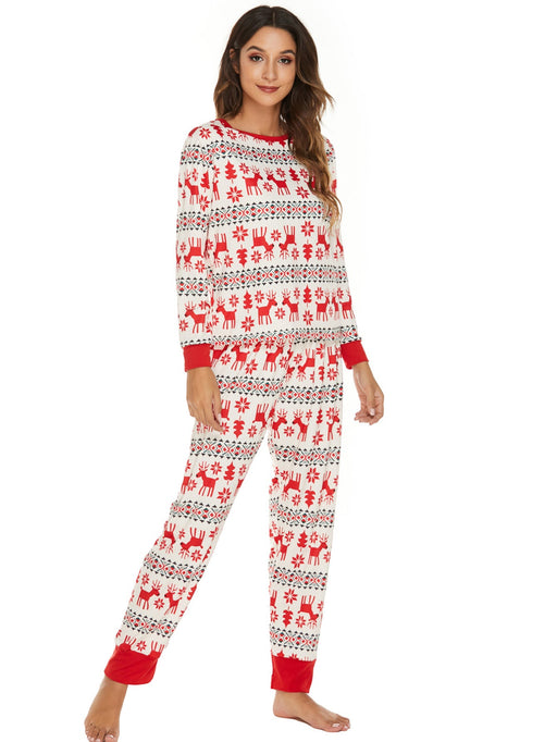 Color-Multi-2-Homewear Suit Pajamas Women Can Christmas Elk Long Sleeve Trousers Suit Christmas-Fancey Boutique