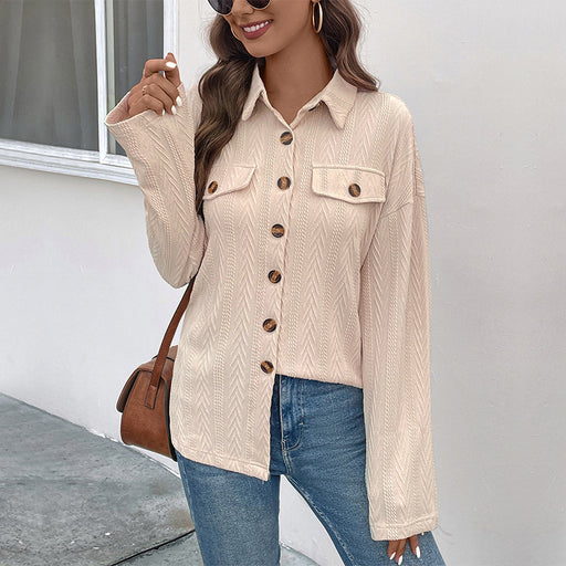 Color-Women Wear Solid Color Shirt Autumn Women Shacket-Fancey Boutique