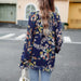 Color-Design Long Sleeved Shirt Women Autumn Elegant Floral Shirt-Fancey Boutique
