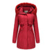 Color-Women Cotton Padded Coat Detachable Fur Collar Detachable Hat Quilted Parka Women-Fancey Boutique