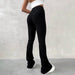 Color-Women Clothing Autumn High Waist Slim-Fit All-Matching Slightly Flared Casual Trousers-Fancey Boutique