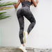 Color-Gray-Seamless Tie Dye Peach High Waist Hip Lift Fitness Pants Running Sports Tights Hip Yoga Trousers-Fancey Boutique