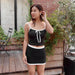 Color-Niche Sexy Lacing Bow Sleeveless Pullover Short Top for Women-Fancey Boutique