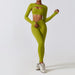 Color-Bra Waistcoat Trousers Matcha Green-Autumn Winter Skinny Yoga Clothes Nude Feel Quick Drying Sports Suit Thin Fitness Clothes Three Piece Set-Fancey Boutique