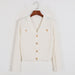 Color-White-Knitted Cardigan Women Early Autumn Goddess Heavy Industry Metal Buckle Long Sleeve Top-Fancey Boutique